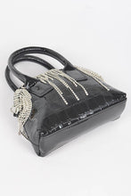 Load image into Gallery viewer, The Midnight Sparkle Mini Croc Satchel-Kasheer Royalty