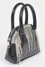 Load image into Gallery viewer, The Midnight Sparkle Mini Croc Satchel-Kasheer Royalty