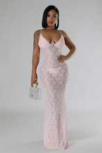 Load image into Gallery viewer, Blush Elegant Mesh Spaghetti Strap V Neck (Maxi Dress)-Kasheer Royalty