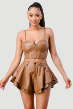 Load image into Gallery viewer, Cognac Couture Corset & Flared Short Set-Kasheer Royalty