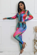 Load image into Gallery viewer, Multi Color Crop Top Legging (Two Piece Set)-Kasheer Royalty