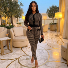 Load image into Gallery viewer, Elegant Black and Gold Aruba (Long Sleeve Jumpsuit)-Kasheer Royalty