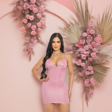 Load image into Gallery viewer, Pink Shimmer Spaghetti Strap Thais (Mini Dress)-Kasheer Royalty
