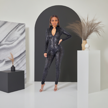 Load image into Gallery viewer, Black Mesh (Long Sleeve) Eniko Jumpsuit-Kasheer Royalty