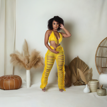 Load image into Gallery viewer, Lei Halter Top Cut Out Fringe Casual Summer (Two Piece Set)-Kasheer Royalty