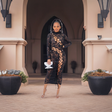Load image into Gallery viewer, Black Cut Out Long Sleeve Drop Dead Gorgeous (Maxi Dress)-Kasheer Royalty