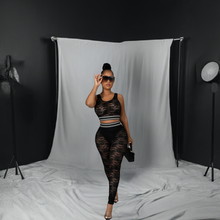 Load image into Gallery viewer, Black Mesh Crop Top Ariah (Two Piece Set)-Kasheer Royalty