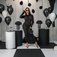 Load image into Gallery viewer, Black Long Sleeve Cut Out (Maxi Dress)-Kasheer Royalty