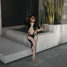 Load image into Gallery viewer, Black & Tan Mesh Mood Swings (Jumpsuit)-Kasheer Royalty