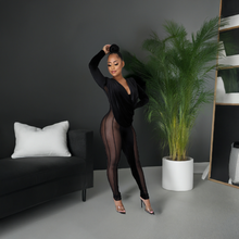 Load image into Gallery viewer, Black Velvet and Mesh Murni (Jumpsuit)-Kasheer Royalty