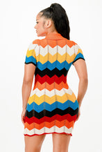 Load image into Gallery viewer, Capri Chevron Knit Mini- Kasheer Royalty
