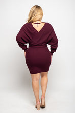 Load image into Gallery viewer, Narai Elegant Solid Color Sweater Dress (Plus Size)