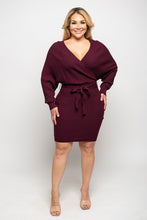 Load image into Gallery viewer, Narai Elegant Solid Color Sweater Dress (Plus Size)