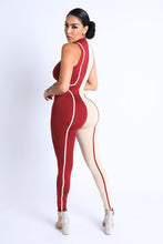 Load image into Gallery viewer, Beige and Red Sleeveless Sage (Jumpsuit)-Kasheer Royalty