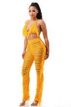Load image into Gallery viewer, Lei Halter Top Cut Out Fringe Casual Summer (Two Piece Set)-Kasheer Royalty