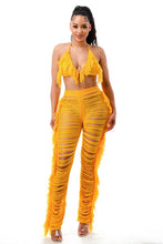 Load image into Gallery viewer, Lei Halter Top Cut Out Fringe Casual Summer (Two Piece Set)-Kasheer Royalty