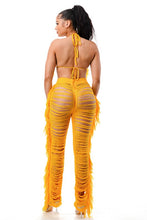 Load image into Gallery viewer, Lei Halter Top Cut Out Fringe Casual Summer (Two Piece Set)-Kasheer Royalty