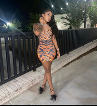 Load image into Gallery viewer, Multi Color Sheer Sleeve Low-Cut V Neck Safari (Mini Dress)-Kasheer Royalty