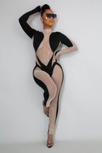 Load image into Gallery viewer, Black & Tan Mesh Mood Swings (Jumpsuit)-Kasheer Royalty