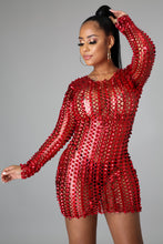 Load image into Gallery viewer, Red Cut Out Long Sleeve Zanzi (Mini Dress)-Kasheer Royalty