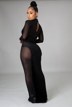 Load image into Gallery viewer, Black Velvet and Mesh Long Sleeve Fiona (Gown)-Kasheer Royalty
