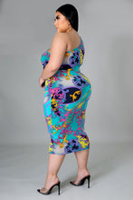Load image into Gallery viewer, Multi Color One Sleeve Bella Maxi Dress (Plus Size)-Kasheer Royalty