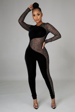 Load image into Gallery viewer, Elegant Black and Mesh Lexi (Long Sleeve Jumpsuit)-Kasheer Royalty