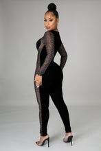 Load image into Gallery viewer, Elegant Black and Mesh Lexi (Long Sleeve Jumpsuit)-Kasheer Royalty