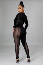 Load image into Gallery viewer, Black Velvet and Mesh Murni (Jumpsuit)-Kasheer Royalty