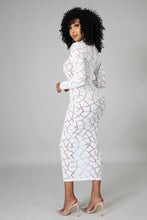 Load image into Gallery viewer, White Long Sleeve Elegant Velvet Texture Front Zipper Jadora (Maxi Dress)-Kasheer Royalty