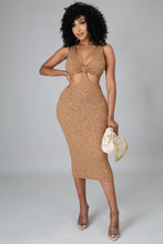 Load image into Gallery viewer, Brown Sleeveless Hollow Out Waist Larissa (Bodycon Dress)-Kasheer Royalty