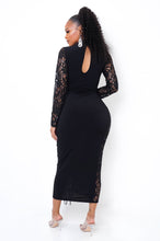 Load image into Gallery viewer, Black Cut Out Long Sleeve Drop Dead Gorgeous (Maxi Dress)-Kasheer Royalty
