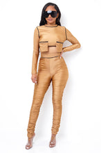 Load image into Gallery viewer, Gold Fringe Long Sleeve Sensation (Two piece) set-Kasheer Royalty