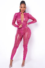 Load image into Gallery viewer, Pink Zip Up and Cut Out Eye Candy (Long Sleeve Jumpsuit)-Kasheer Royalty