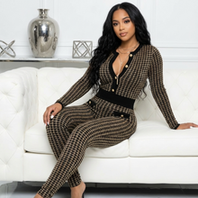 Load image into Gallery viewer, Elegant Black and Gold Aruba (Long Sleeve Jumpsuit)-Kasheer Royalty
