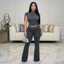 Load image into Gallery viewer, Mirage in Charcoal Two Piece Set (Plus Size)-Kasheer Royalty
