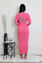 Load image into Gallery viewer, Elektra Pink Long Sleeve Maxi Dress-Kasheer Royalty
