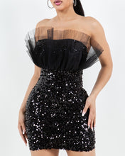 Load image into Gallery viewer, The Noir Sequin Enchantress (Mini Dress)-Kasheer Royalty
