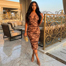 Load image into Gallery viewer, Beautifully Brown Ruched (Maxi Dress)-Kasheer Royalty
