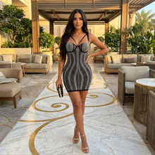 Load image into Gallery viewer, Black Embellished Rhinestone Luxe Strapless Desiree (Mini Dress)-Kasheer Royalty
