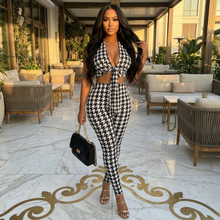 Load image into Gallery viewer, Black and White Halter Top Casual Summer Wear Maddox (Two Piece Set)-Kasheer Royalty
