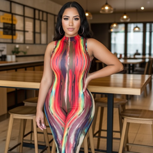 Load image into Gallery viewer, Multi Color Fitted Sleeveless Aria (Jumpsuit)-Kasheer Royalty
