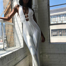 Load image into Gallery viewer, White Ribbed Soraya (Halter Neck Jumpsuit)-Kasheer Royalty
